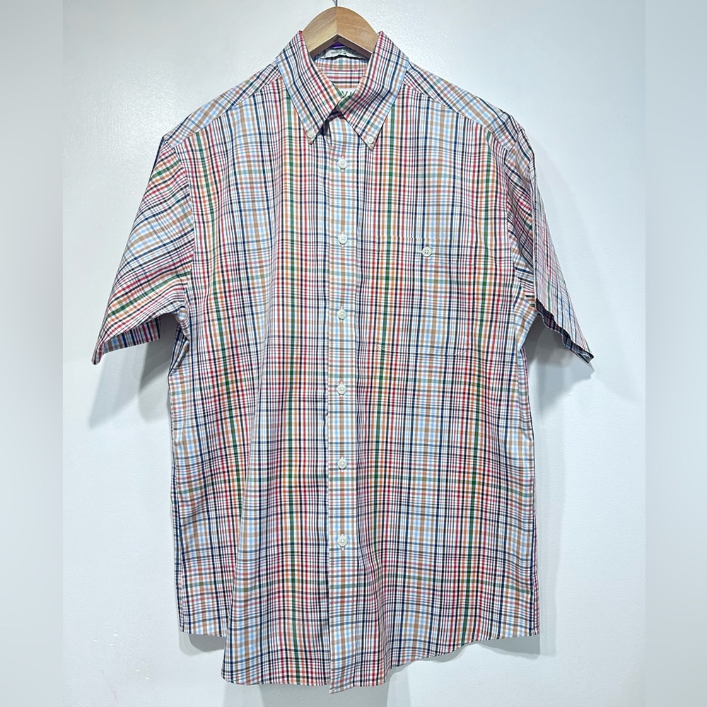 Vintage Orvis Men’s Plaid Short Sleeve Button Up Shirt 100% Cotton Size M